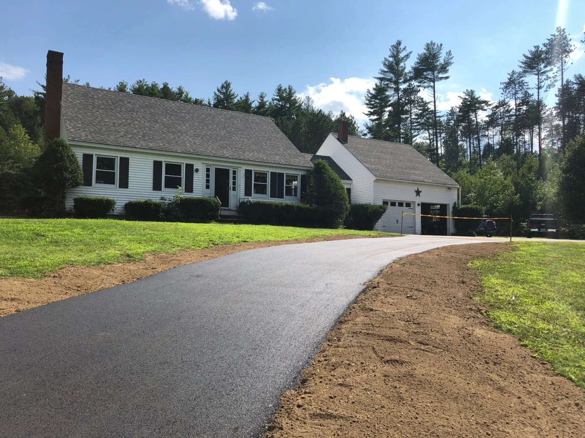 Asphalt Drive with Landscaping